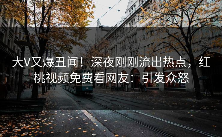 大V又爆丑闻！深夜刚刚流出热点，红桃视频免费看网友：引发众怒