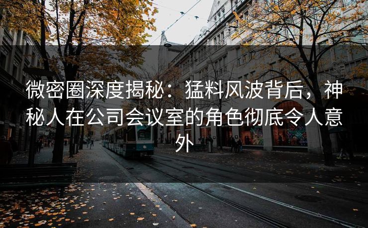 微密圈深度揭秘：猛料风波背后，神秘人在公司会议室的角色彻底令人意外